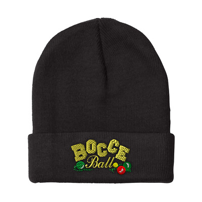 #ad Beanies for Men Bocce Ball Embroidery Winter Hats Women Acrylic Skull Cap 1 Size $16.99