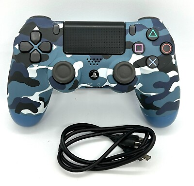 #ad DualShock 4 Wireless Controller for PlayStation 4 Bluetooth Blue Camo Open Box $34.99