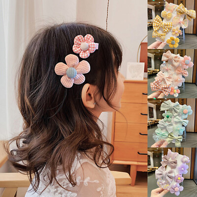 #ad 8Pcs Set Children Hair Clip Cute Flower Mini Bow Hairpin Kid Barrette Baby Girl $5.22