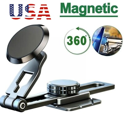 #ad 360° Rotation Magnetic Phone Holder Foldable Car Mount Stand Dashboard Universal $9.95