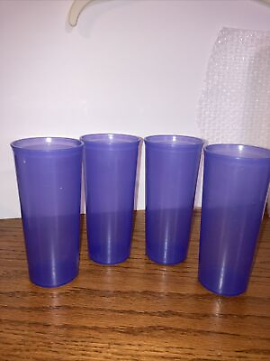 #ad Tupperware Set Of 4 12oz Purple Glasses $16.00