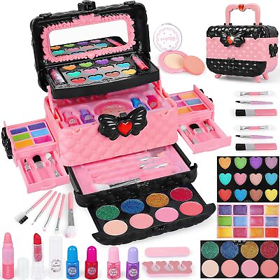 #ad Princess Makeup Set 54Pc Washable Pretend Play Cosmetic Kit for Girls Safe $24.14