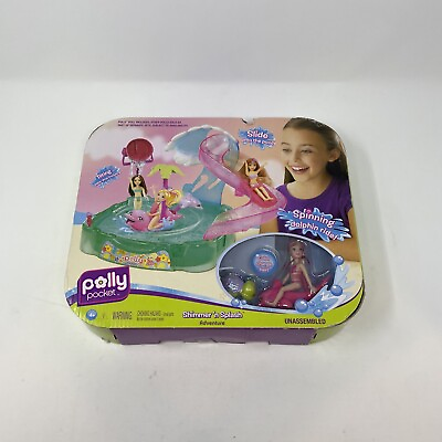 #ad Polly Pocket Shimmer n’ Splash Adventure Dolphin Ride Pool w Figure amp; More Box $39.99