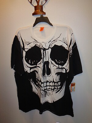 #ad Men#x27;s Happy Halloween Big Skull T Shirt Size 3XL NWT $20.00