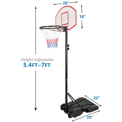#ad Adjustable Basketball Goal Hoop Backboard Rim Kids Portable Outdoor System $35.59