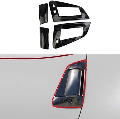 #ad ​Carbon Fiber Style Exterior Door Bowl Handle Trim Cover Fit For Nissan 370Z $39.99