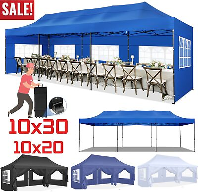 #ad 10x30 20 Heavy Duty Pop Up Canopy Commercial Tent Waterproof Car Gazebo Outdoor^ $178.99