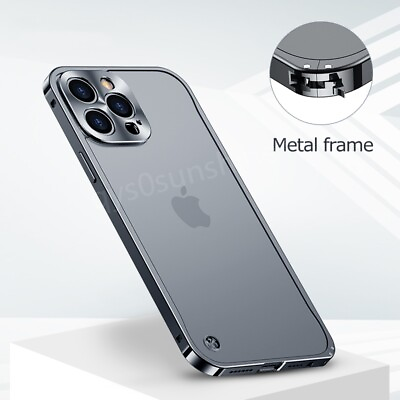 #ad Metal Case For iPhone 15 Pro Max 14 Pro Aluminium Alloy Hard Bumper Matte Cover GBP 6.99