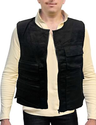 #ad Han Solo Vest Adult Costume Star Wars Harrison Ford Movie Black New Hope Cosplay $65.41