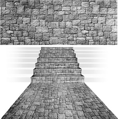 #ad Brick Stone Wall Stone Wall Scene Setter Brick Sheet Wallpaper Curtains Door Rem $33.47