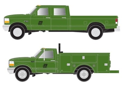 #ad Atlas N Scale Burlington Northern Ford F250 amp; F350 Pickup Trucks 60000152 $28.23