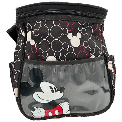 #ad Mickey Mouse Authentic Disney Baby Bag Diaper Bottle Red White Black $12.82