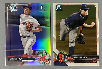 #ad Two Tanner Houck: 2017 1st Bowman Draft Chrome Refractor RC Rookie 2018 Chrome $4.25