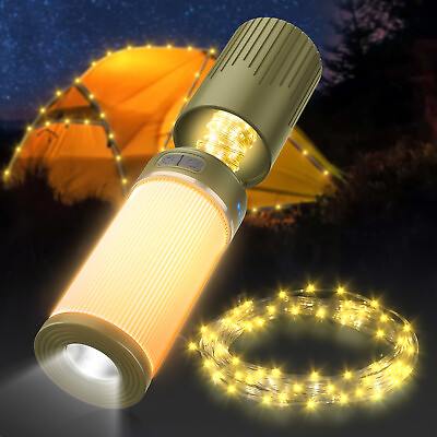 #ad 49ft Multifunctional Camping Light KitWaterproof Amber LED String Lights Torch $18.79