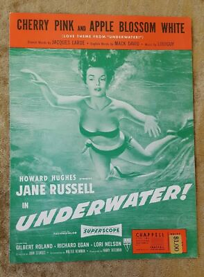 #ad UNDERWATER MOVIE Cherry Pink And Apple Blossom White Jane Russell Music Sheet $14.95