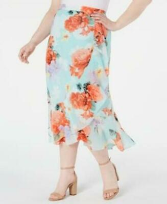 #ad Calvin Klein#x27;s skirt Plus Size 18 W Floral Print $10.62