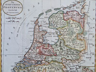 #ad Seven United Provinces Low Countries Netherlands Holland Friesland c. 1790 map $83.30