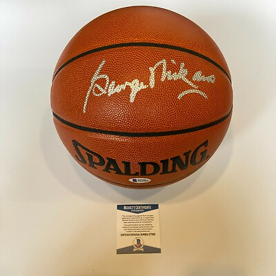 Beautiful George Mikan Signed Spalding Official NBA Game Basketball Beckett COA $599.00