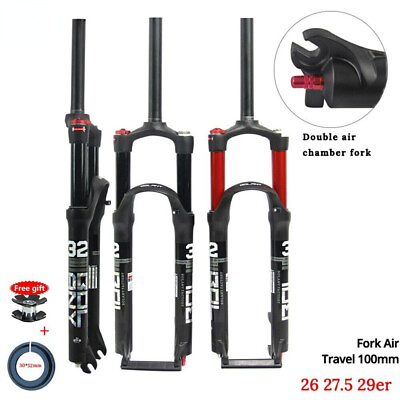 #ad Double Shoulder Air Fork 26 27.5 29 Inch Mountain Bike Supension Fork MTB Forks $173.88