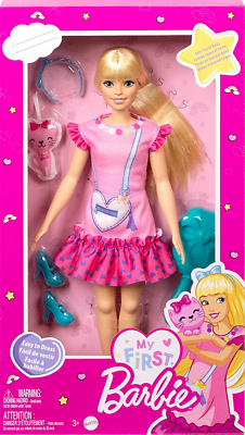 #ad Barbie Doll for Preschoolers Blonde Hair My First Barbie “Malibu” Doll NIB $48.00