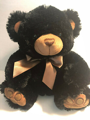 #ad 11quot; Plush Black Bear Soft Stuffed animal $13.97