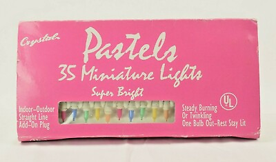 #ad Crystal Super Bright Pastels 35 Miniature String Lights 17 feet Vintage 90#x27;s $25.11