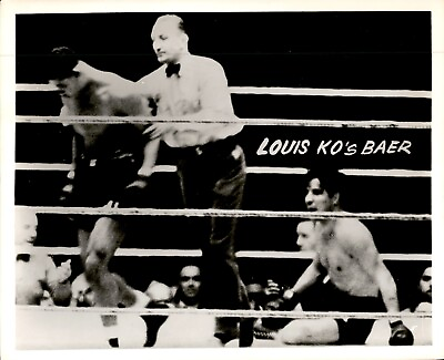 #ad LD328 2nd Gen Restrike Photo JOE LOUIS KO#x27;S MAX BAER 1935 YANKEE STADIUM BOXING $20.00