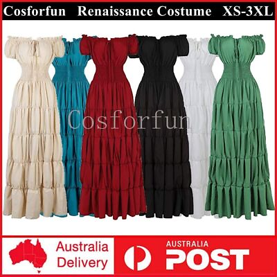 #ad Women Victorian Renaissance Medieval Gothic Midi Dress Costume Ball Gown Dresses AU $44.39