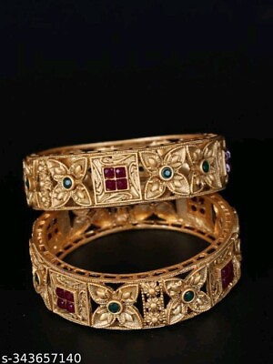 #ad Bollywood Indian Traditional Ethnic Gold Plated Colorful Bangles amp; Bracelet $16.92