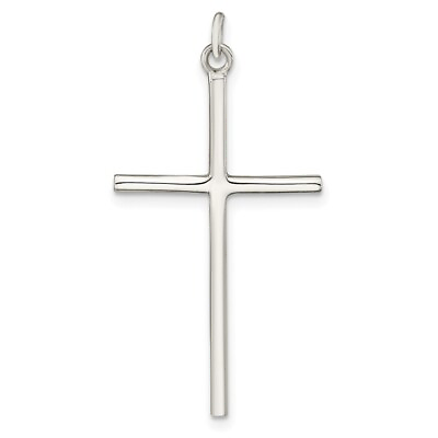 #ad Sterling Silver Polished Cross Pendant Gift for Women Men $44.00