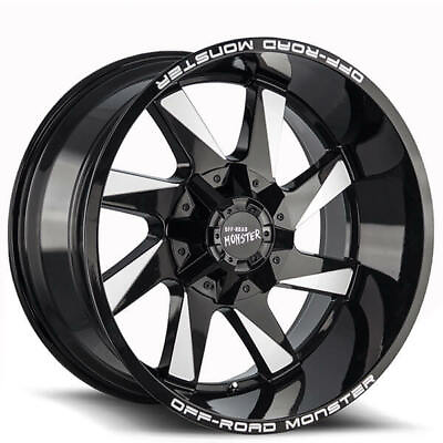 #ad 4ea 20x12 Off Road Monster Wheels M80 Matte Black Milled Rims S43 $1269.00