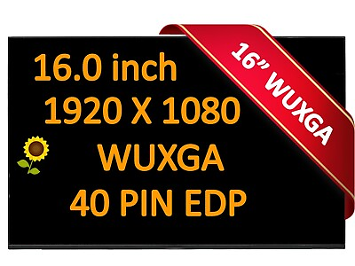#ad NV160WUM NX1 V8.0 16.0#x27; WUXGA EDP 144HZ LAPTOP LED LCD Panel New Display OEM $94.99