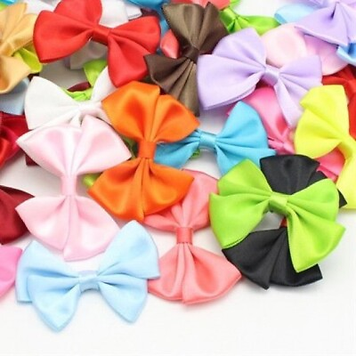 #ad Mixed Ribbon Bows DIY Hair Accessory Crafting Random Color Fabric Bows 12pcs $10.25