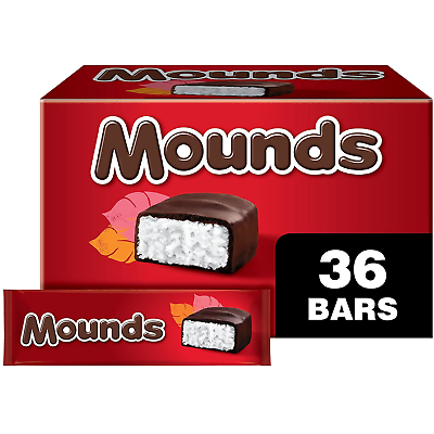 #ad MOUNDS Dark Chocolate and Coconut Candy Bars 1.75 oz 36 Count $24.10