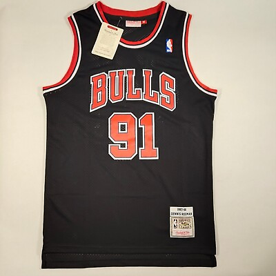 #ad Dennis Rodman Jersey #91 97 98 season embroidered new with tag $42.80