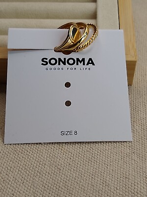 #ad Sonoma 3 Ring Set Size 8 Gold Tone $8.00