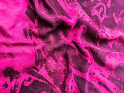 #ad Pure Silk Saree Indian Vintage Sari Georgette Chinon Printed Fabric PGS1574 $26.99