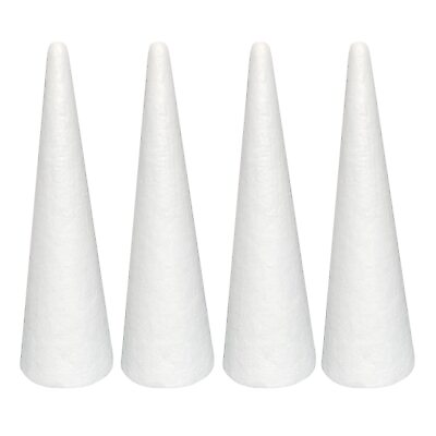 #ad Foam Cones for DIY Arts and Crafts 3.55 x 11.8 in 4 Pack White Polystyrene Ch... $26.75