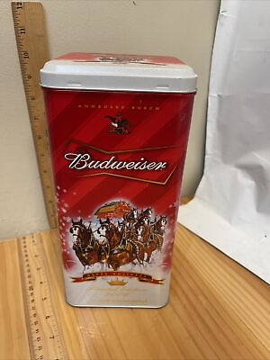 #ad Budweiser Clydesdale Tin Metal Hinged Lid Box Holiday Limited Edition 2006 $9.99
