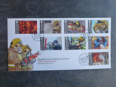 #ad GIBRALTAR 2015 FIRE AND RESUCE SET 8 SAMPS FDC FIRST DAY COVER AU $17.00