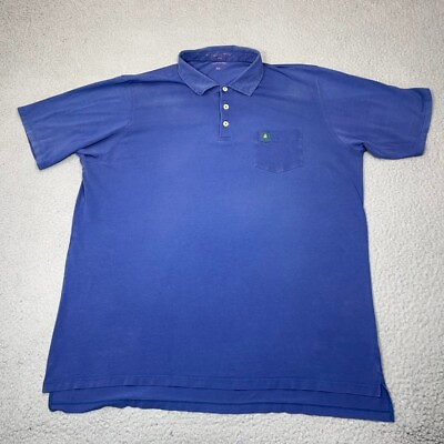 #ad B Draddy Polo Shirt Mens Extra Large Blue Pocket Performance Golf Sport Casual $27.00