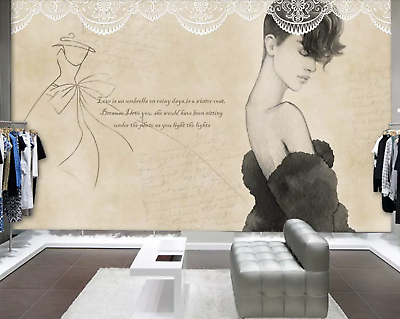 #ad 3D Clothing Style A24 Wallpaper Wall Mural Removable Self adhesive Sticker Zoe AU $259.99