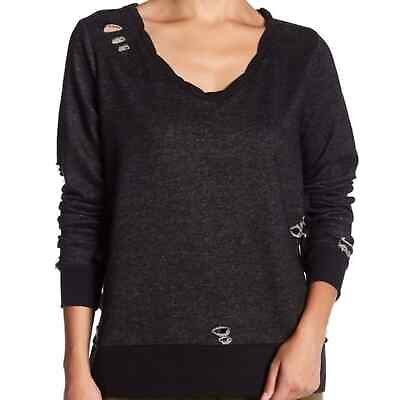 #ad Romeo amp; Juliet Black Distressed Scoop sweatshirt Small $28.50