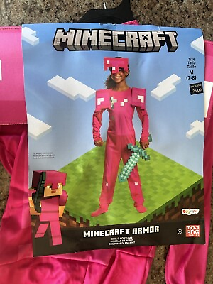 #ad Minecraft Kids Armor Pink Costume Size M 7 8 $20.00