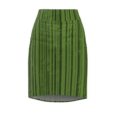 #ad Women#x27;s Pencil Skirt Olive Stripes $26.40