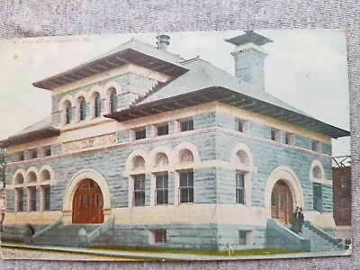 #ad Antique Postcard Lewiston Maine Post Office 1895 1934 Park amp; Ash Streets c1911 $7.49