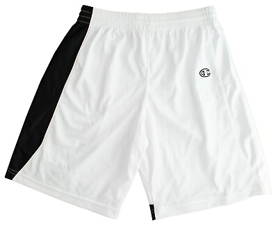 Champion Men#x27;s Mesh Shorts US Lacrosse Sport Performance Apparel White Black $14.99