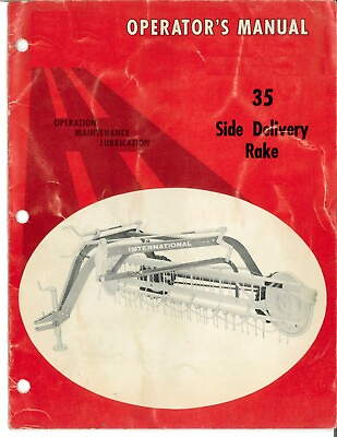#ad IH International Harvester No 35 Side Delivery Wheel Driven Pull Hay Rake Manual $18.50