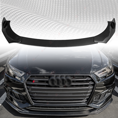 #ad For AUDI A4 A5 A6 A7 S4 S5 Front Bumper Lip Spoiler Splitter Carbon Fiber Look $56.99