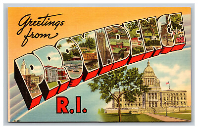 Large Letter Greetings From Providence Rhode Island RI Postcard 3566 $3.99